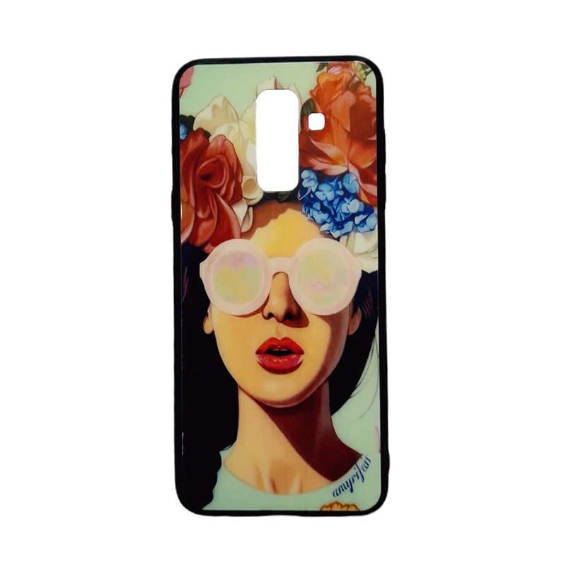کاور طرح پشت شیشه ای کد j8 مناسب برای گوشی موبایل سامسونگ galaxy A6 plus /J8