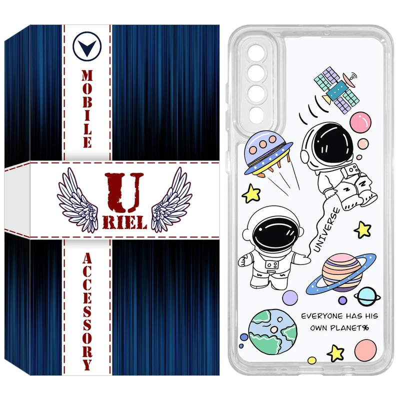 کاور یوریل مدل Clear کد 25 طرح فضانوردان مناسب برای گوشی موبایل سامسونگ Galaxy A50 / A50S / A30S