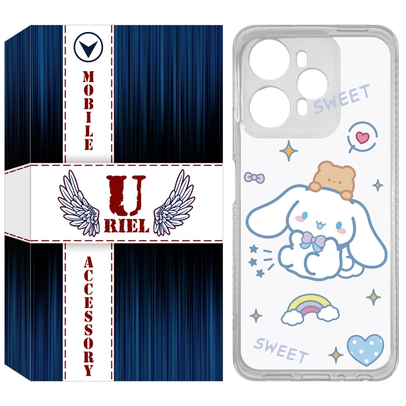 کاور یوریل مدل Clear کد 24 طرح خرگوش بامزه مناسب برای گوشی موبایل وکال V1 / V1 Plus