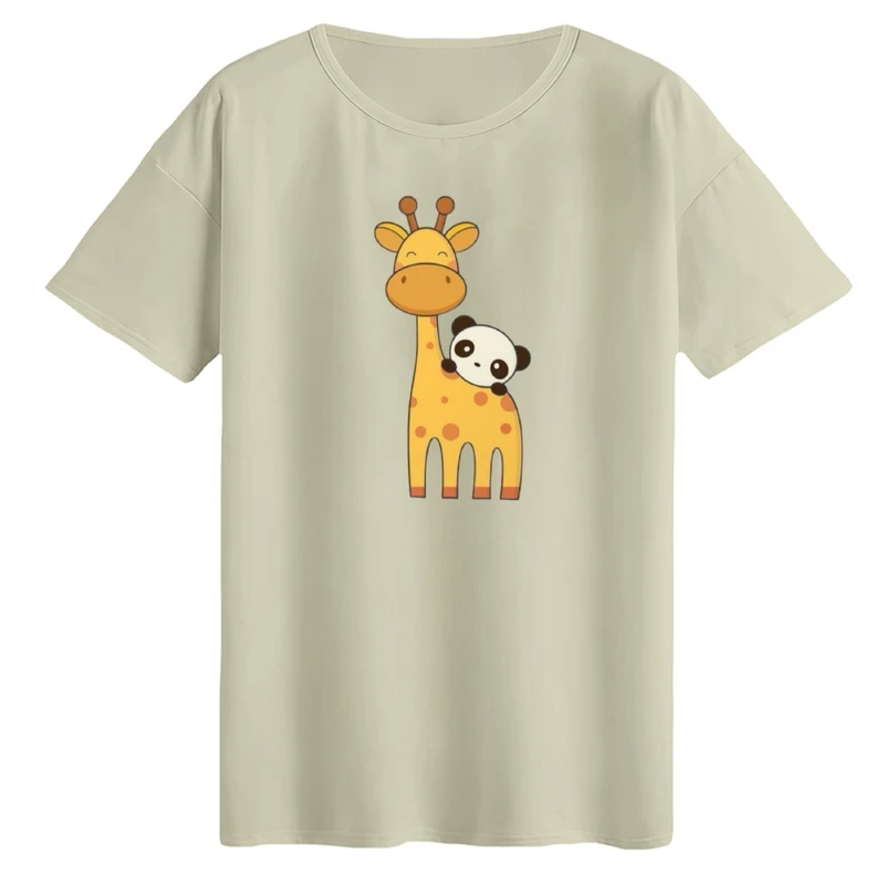 تی‌شرت لانگ آستین کوتاه زنانه مدل زرافه کد ۱