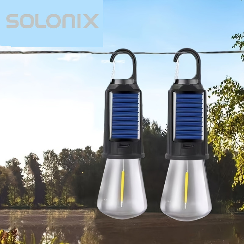 چراغ آویز چادر سولونیکس مدل خورشیدی شارژی کد A02