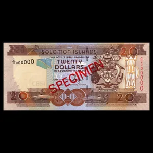 اسکناس تزئینی طرح جزایر سلیمان مدل 20 دلار specimen) UNC)
