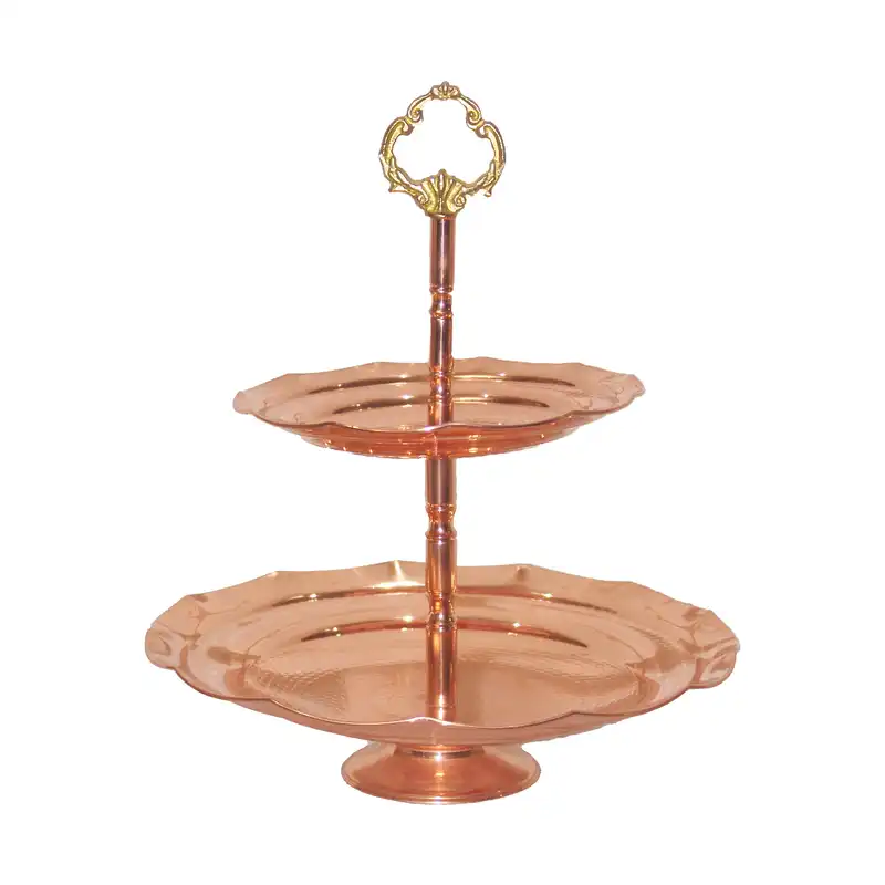 شیرینی خوری مسی مدل دو طبقه نانو کد alast0145