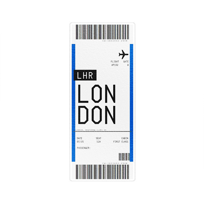 استیکر لپ تاپ ماسا دیزاین طرح تیکت LONDON مدل STK1436