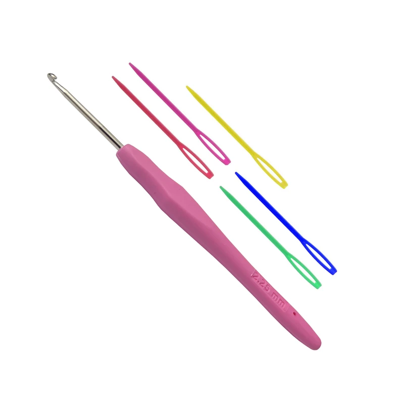 قلاب بافتنی مدل ZHL-SO-2.25 به همراه سوزن دوخت کاموا مجموعه 6 عددی