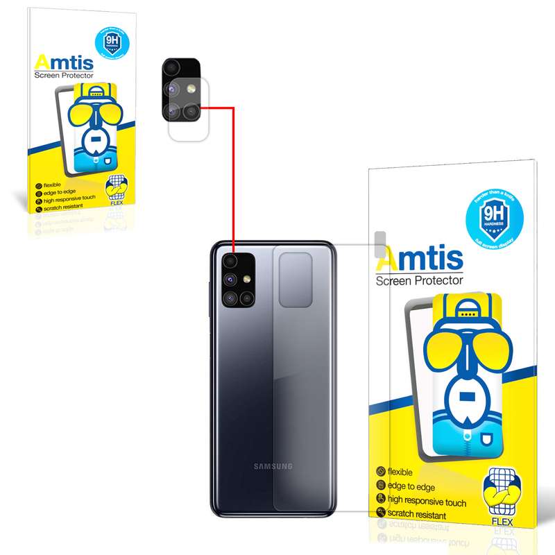 محافظ لنز دوربین امتیس مدل M51 مناسب برای گوشی موبایل سامسونگ GALAXY M51 به همراه محافظ پشت گوشی