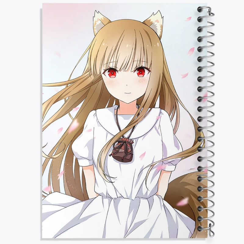 دفتر شطرنجی 50 برگ خندالو مدل هولو انیمه ادویه و گرگ کد 36098