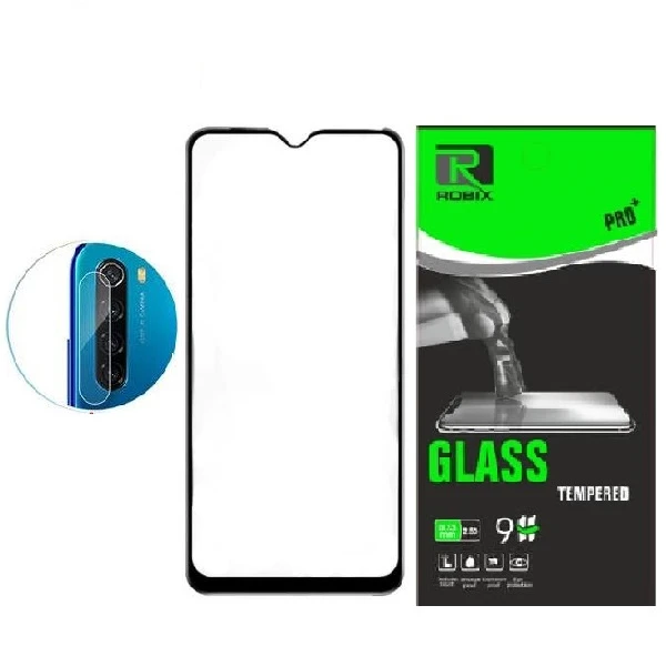 محافظ صفحه نمایش روبیکس مدل FL ote 8 مناسب برای گوشی موبایل شیائومی Redmi Note 8 به همراه محافظ لنز دوربین