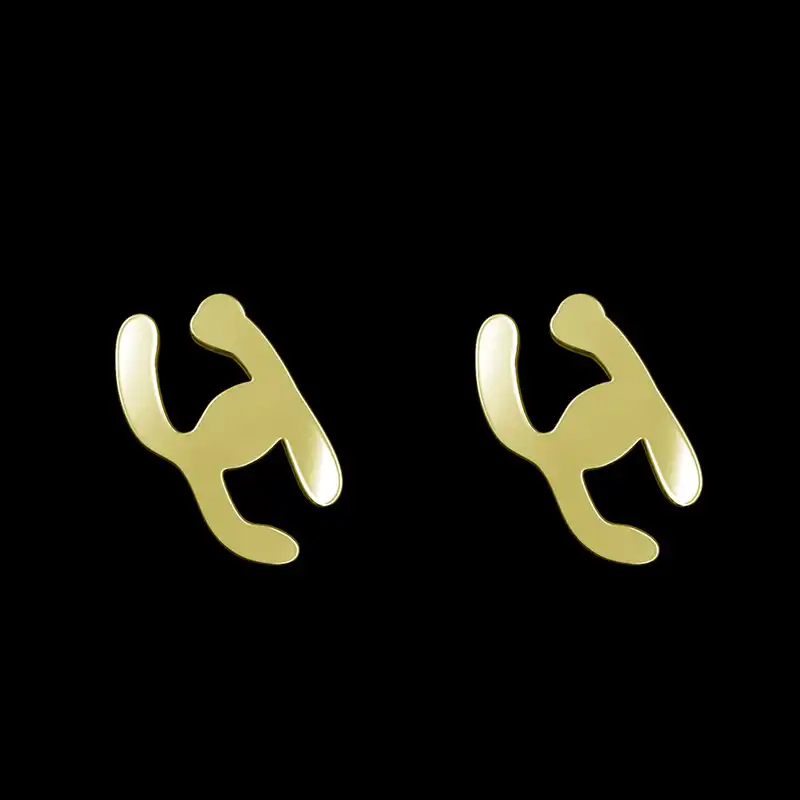 گوشواره طلا 18 عیار زنانه مدوپد مدل هندسی کد GA1-16103