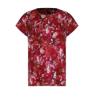 بلوز آستین کوتاه زنانه مدل نخی کد gol-sorkh