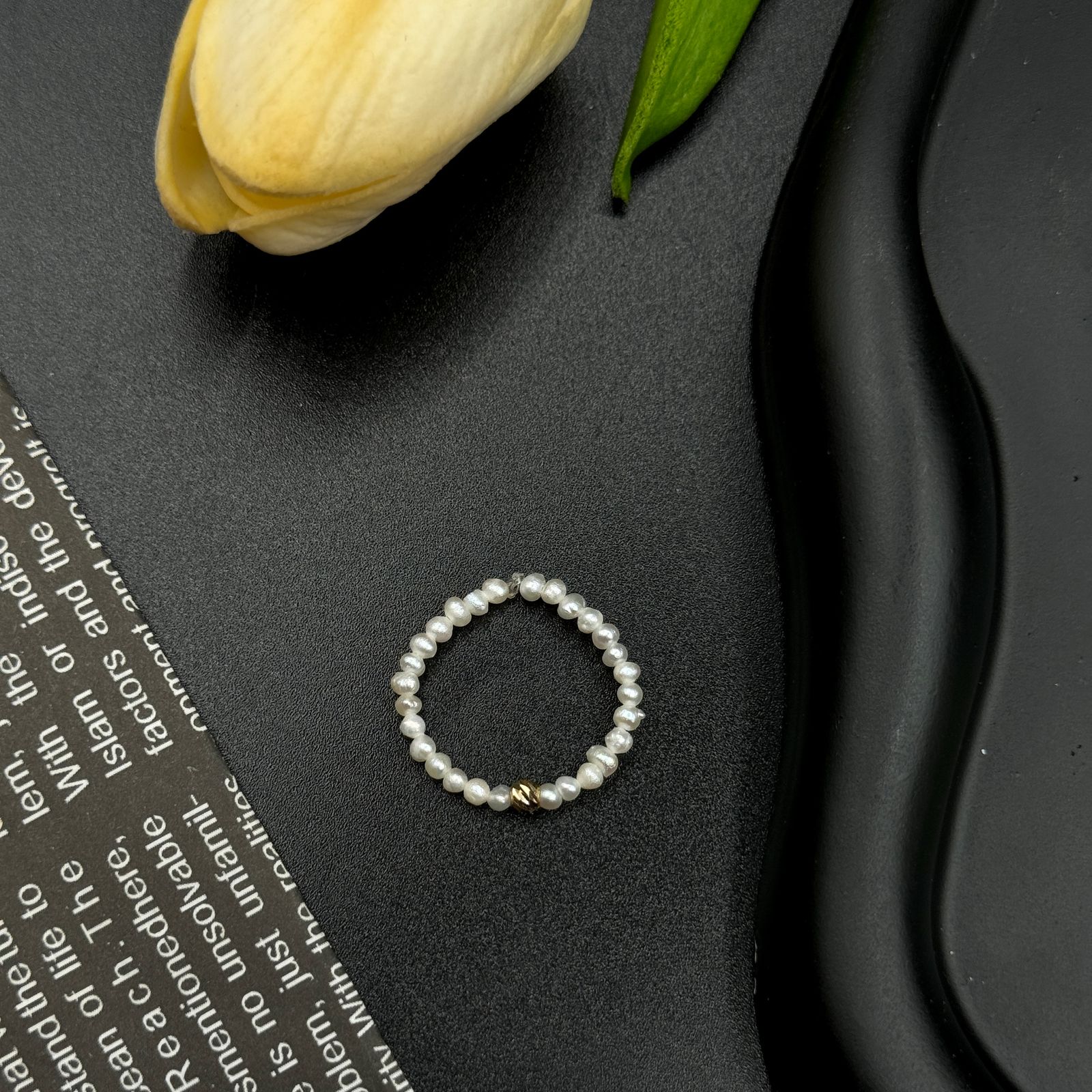 انگشتر طلا 18 عیار زنانه ناریا مدل مروارید پرورشی ننیا -  - 2