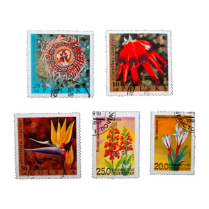 تمبر یادگاری مدل گل کد h-302 مجموعه 5 عددی