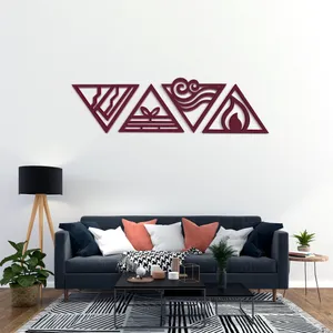 دیوارکوب مدل عناصر چهارگانه طرح مثلث مجموعه 4 عددی