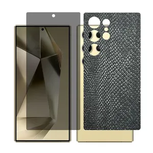 Glass Together model privacy screen protector for Samsung Galaxy S22 Ultra mobile phone with back cover sticker