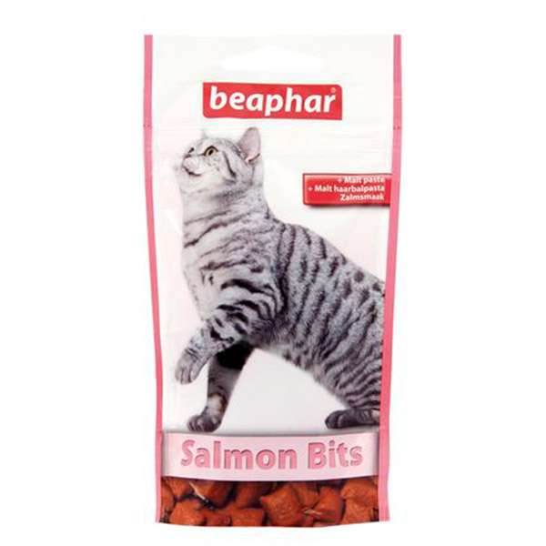 تشویقی گربه بیفار مدل malt bits salmon وزن 35 گرم