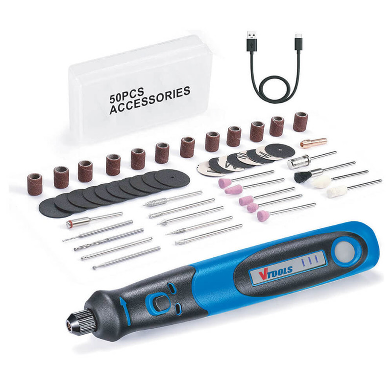 فرز مینیاتوری شارژی وی تولز مدل YP-VT1208-3.6V مجموعه 50 عددی فرز مینیاتوری شارژی وی تولز مدل YP-VT1208-3.6V مجموعه 50 عددی