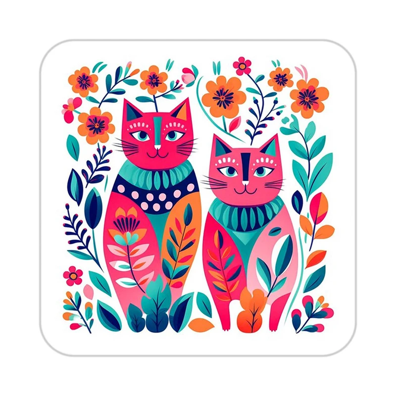 زیر لیوانی کاکتی طرح حیوانات رنگی مدل mp26753