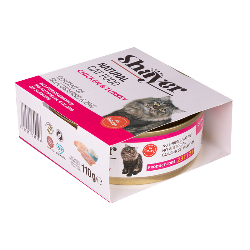 کنسرو گربه شایر مدل پته مرغ و بوقلمون وزن 110 گرم