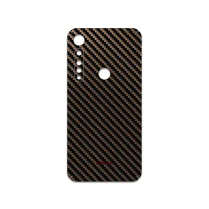 MAHOOT Glossy-Brown-Fiber Cover Sticker for motorola One Vision Plus