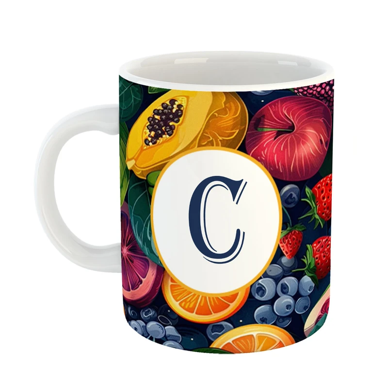 ماگ پادآفرین مدل فانتزی طرح حرف C کد 39