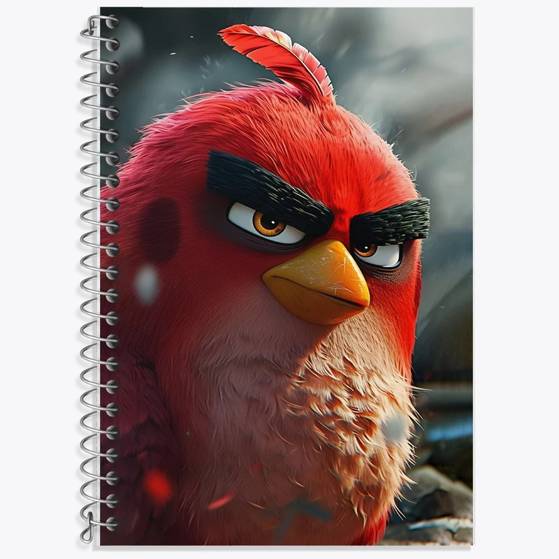 دفتر زبان 50 برگ خندالو مدل دو خط طرح پرندگان خشمگین (Angry Birds) کد F7074