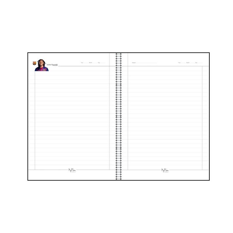 دفتر مشق 100 برگ مای پلن طرح بارسلونا، یامال مدل حاشیه رنگی کد B302