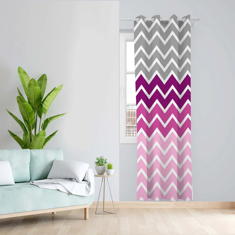 پرده طرح هندسی مدل مخمل پانچی کد 1512 z سایز 140x200 سانتی متر