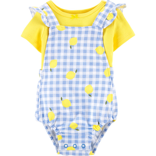 ست تی شرت و سرهمی نوزادی کارترز طرح Lemon کد M606
