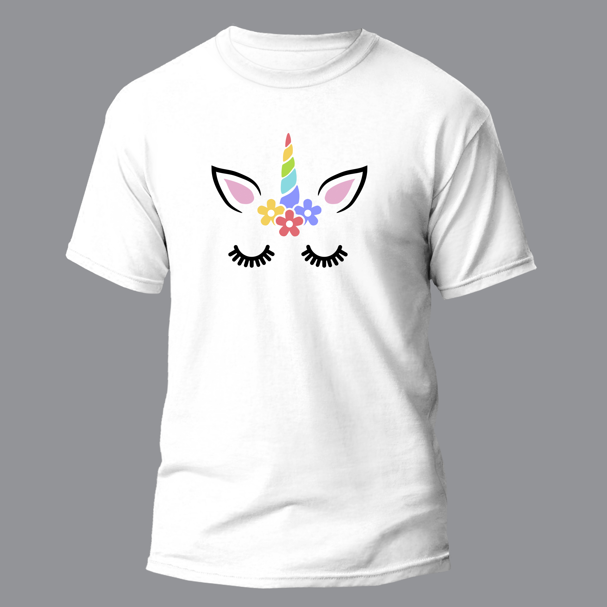 تی شرت آستین کوتاه دخترانه مدل Unicorn کد 047
