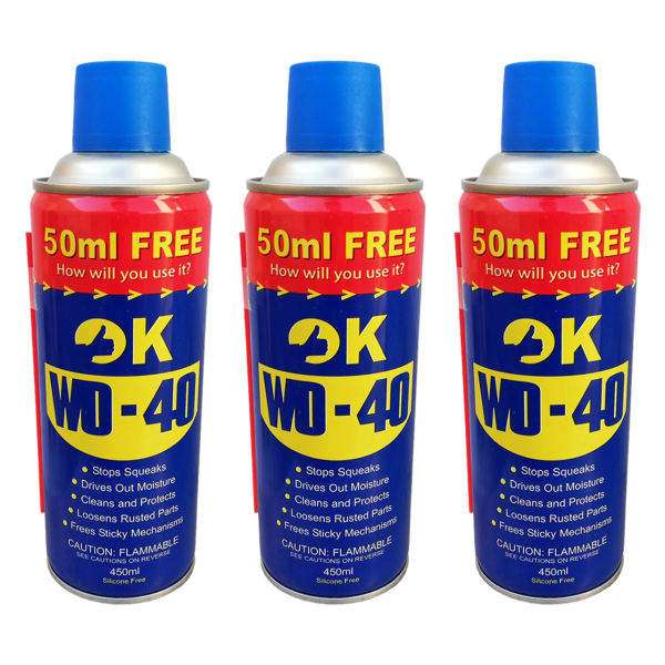 اسپری روان کننده اوکی مدل WD-40 زنگ بر حجم 450 میلی لیتر بسته 3 عددی