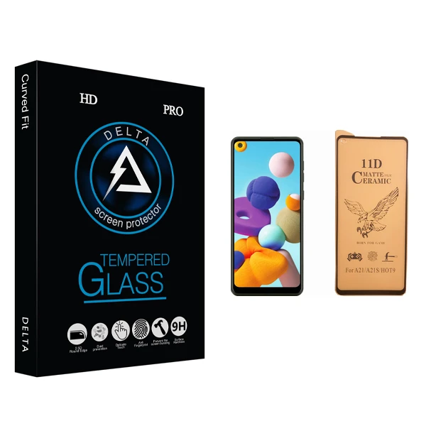 محافظ صفحه نمایش سرامیکی دلتا مدل HD مناسب برای گوشی موبایل سامسونگ Galaxy A21