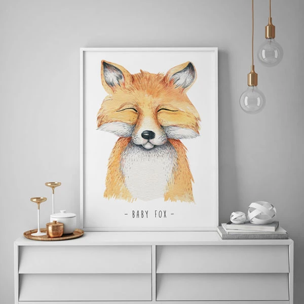 تابلو کودک سالی وود طرح روباه جوان کد T170607