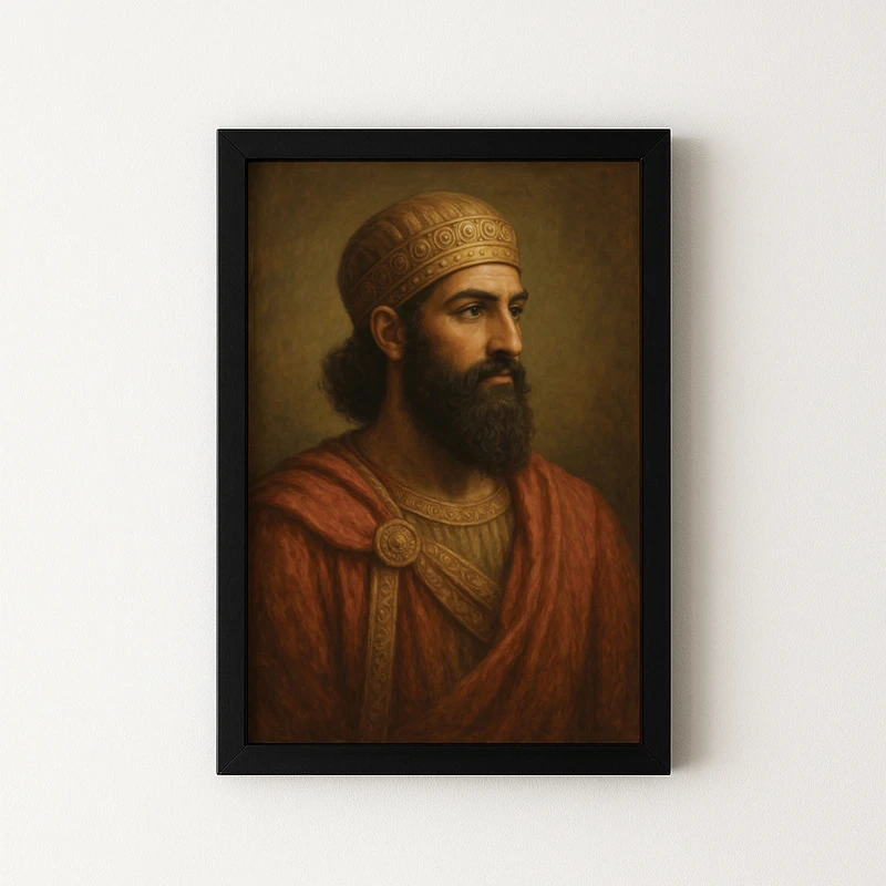 تابلو طرح کوروش بزرگ مدل GA4-001 فریم مشکی