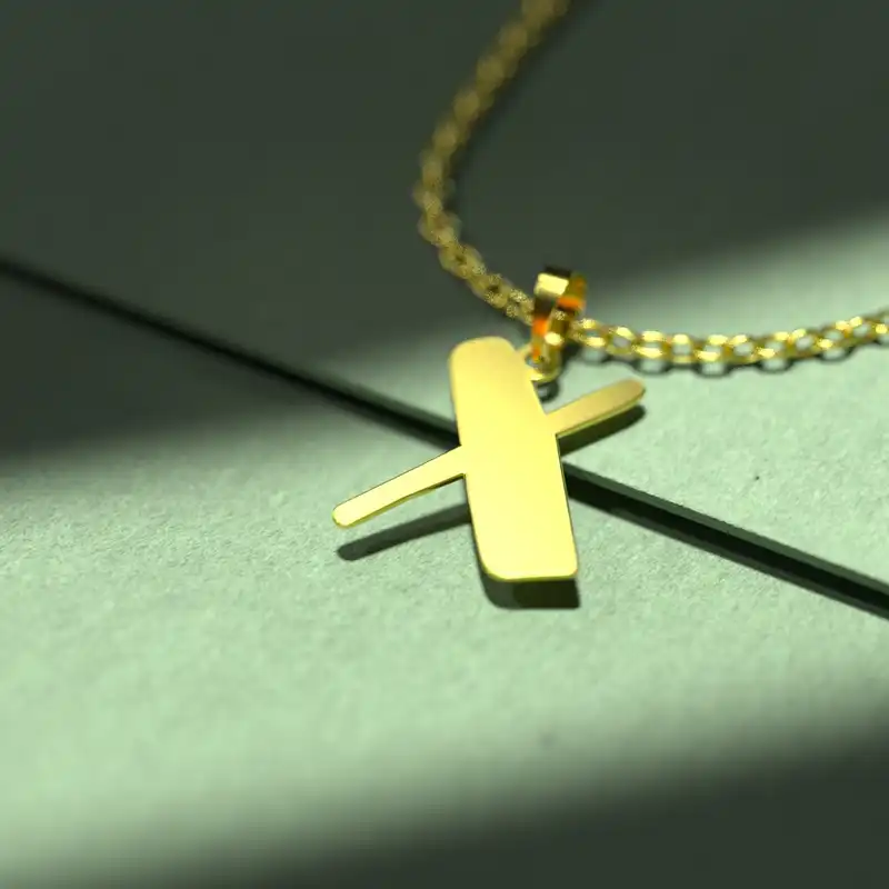 گردنبند طلا 18 عیار زنانه مدوپد مدل حرف X کد H3-1-1055