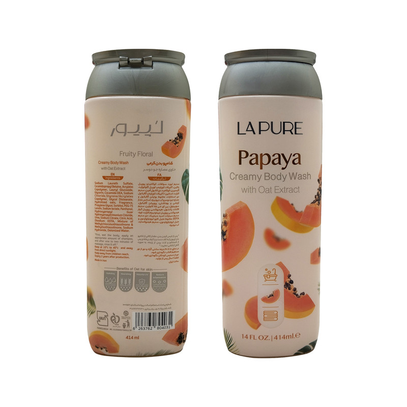 شامپو بدن لپیور مدل Papaya حجم 414 میلی لیتر مجموعه 2 عددی