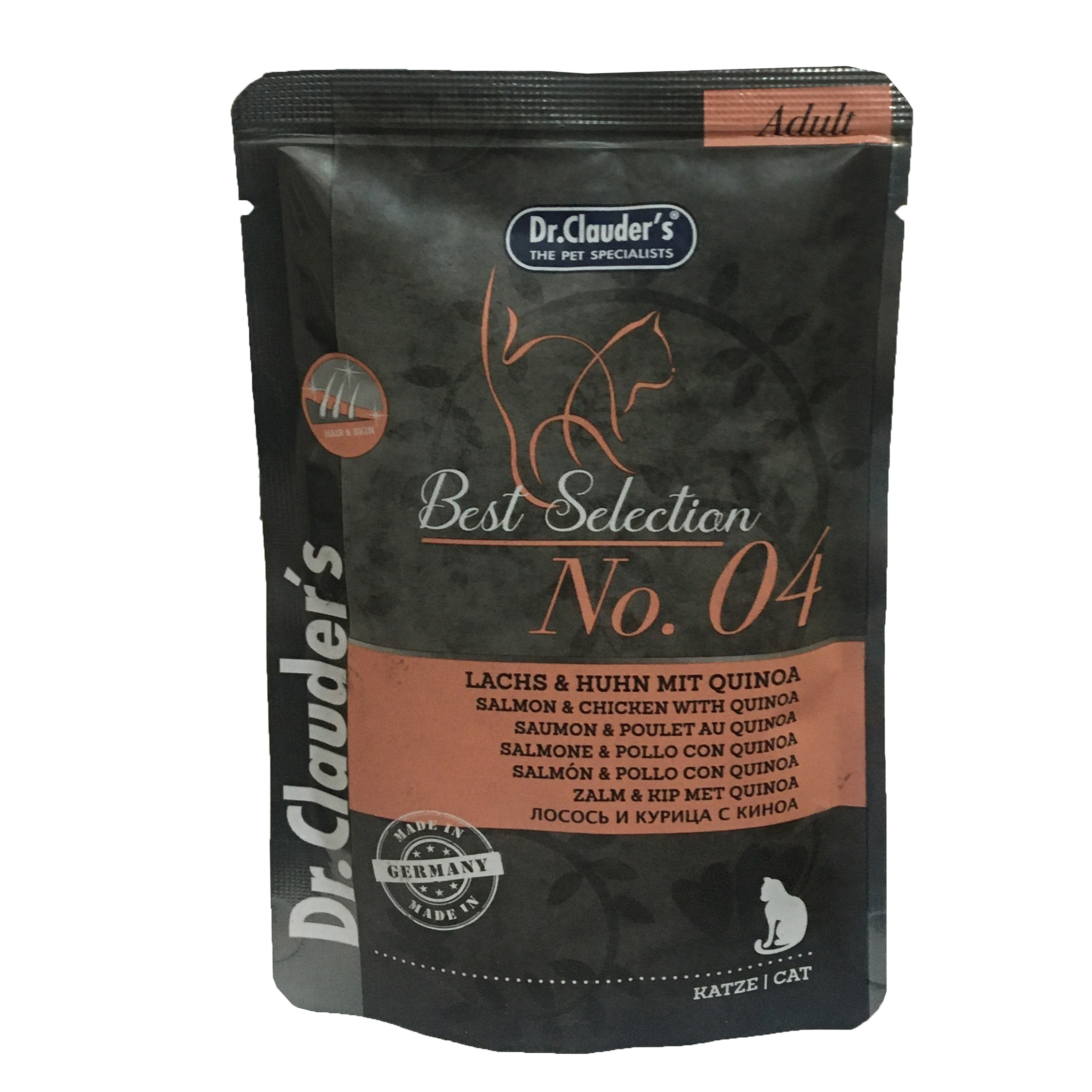 غذای پوچ گربه دکتر کلادرز مدل Best selection adult No.4 وزن 85 گرم