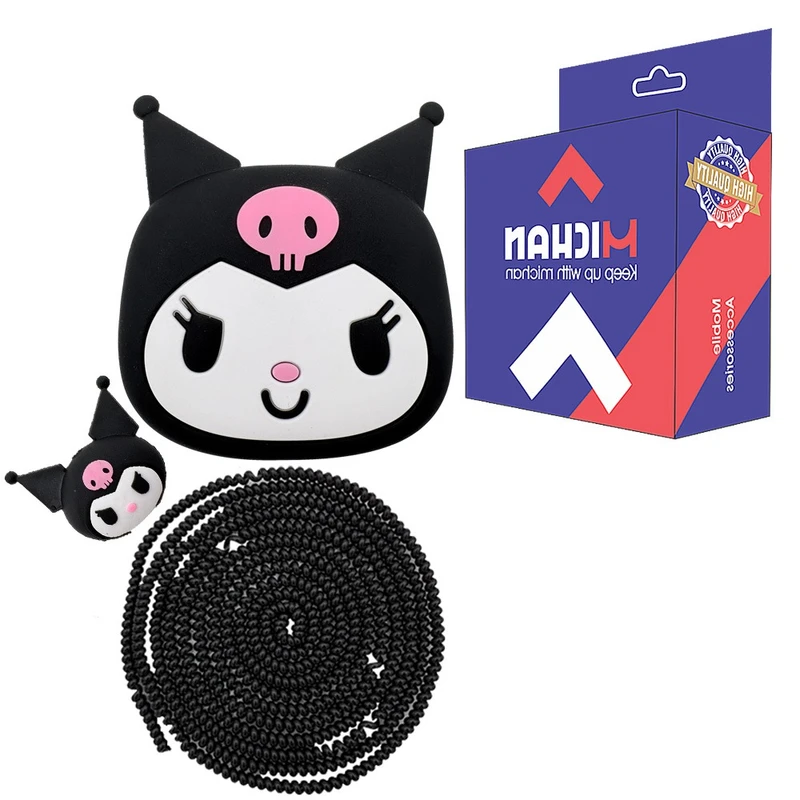 محافظ شارژر میچان مدل  Kuromi مناسب برای شارژر اپل 3 پین مجموعه 4 عددی