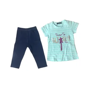 ست تی شرت و شلوار دخترانه مدل پروانه