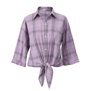 شومیز آستین سه ربع یقه برگردان زنانه مدل نسیم