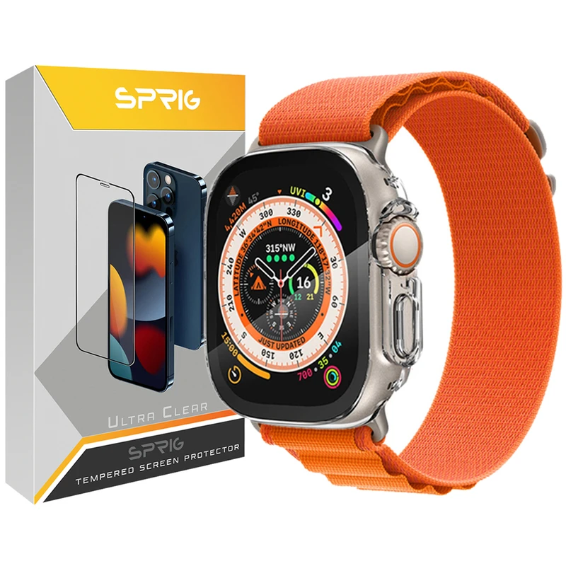 بند اسپریگ مدل Loop Alpine Clear Cover مناسب برای اپل واچ Ultra 49 میلی متر به همراه کاور