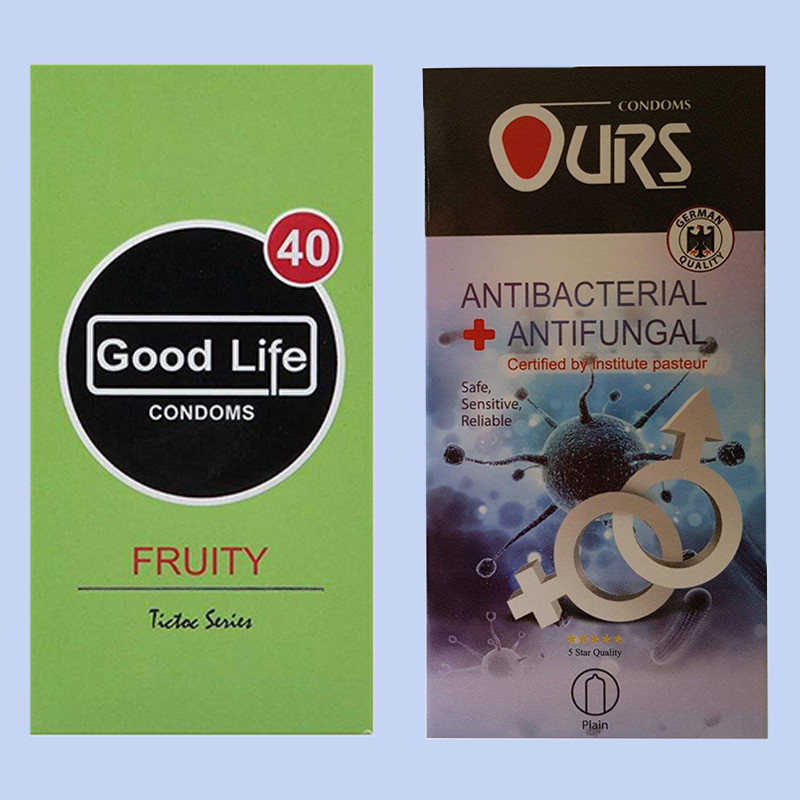 کاندوم گودلایف مدل Fruity بسته 12 عددی به همراه کاندوم اورز مدل Antibacterial and Antifungal بسته 12 عددی کاندوم گودلایف مدل Fruity بسته 12 عددی به همراه کاندوم اورز مدل Antibacterial and Antifungal بسته 12 عددی