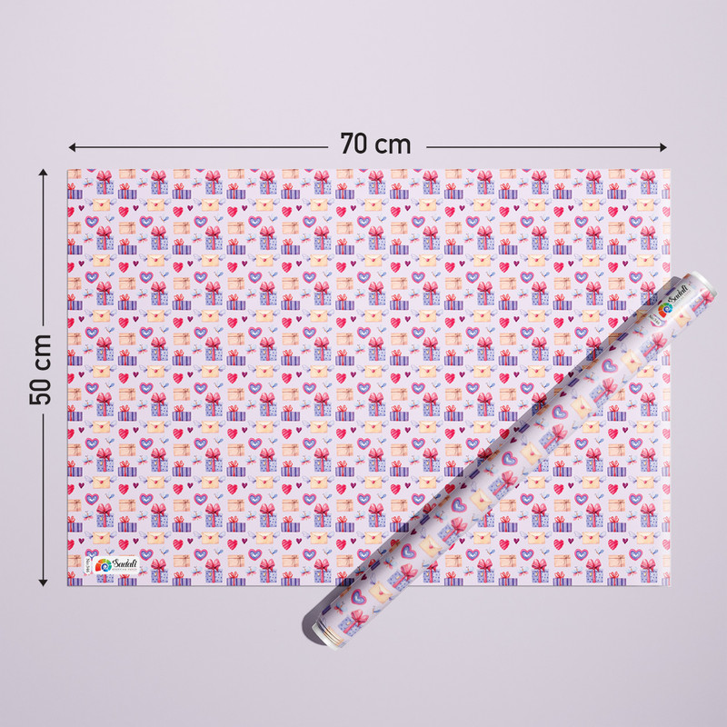 کاغذ کادو صدفی طرح گیفت بسته 2 عددی