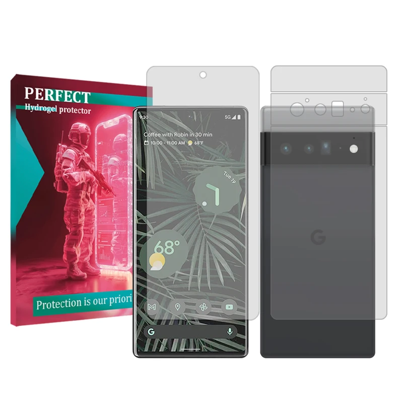 محافظ صفحه نمایش شفاف پرفکت مناسب برای گوشی موبایل گوگل Pixel 6 pro به همراه محافظ پشت گوشی