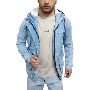 کت جین مردانه مدل خزدار کد 87777