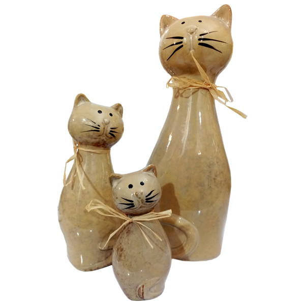 مجسمه مدل خانواده گربه ها مجموعه 3 عددی