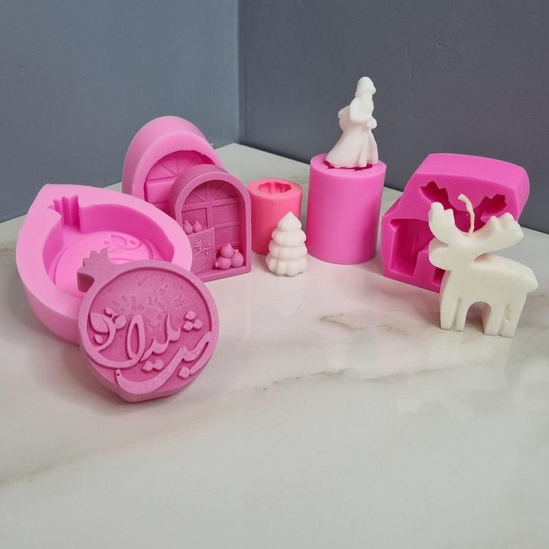 قالب شمع مدل ست مناسبتی شب یلدا و کریسمس کد C05 مجموعه 5 عددی