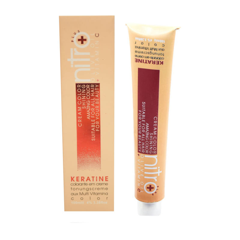 رنگ مو نیترو پلاس سری Keratine شماره 6.53 حجم 100 میلی لیتر رنگ بلوند کاکائویی تیره