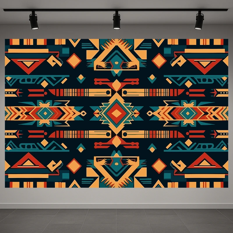 پوستر پارچه ای طرح مخمل بومی مدل قبیله ای کد PD1311468