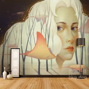 پوستر دیواری سه بعدی مدل نقاشی دختر کد DVRF1314