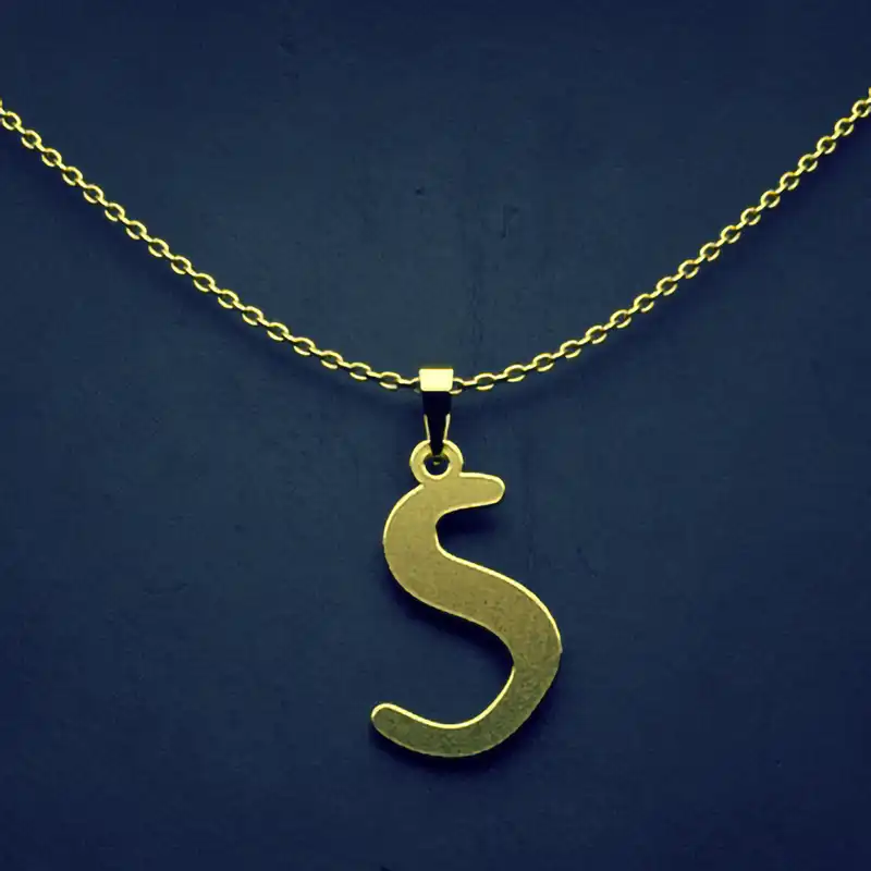 گردنبند طلا 18 عیار زنانه مدوپد مدل حرف S کد H3-1-1409